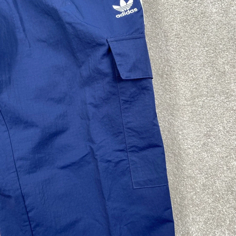Adidas Originals 3S Cargo Pants Mens Medium Night Indigo Blue Ripstop HR3362 NWT